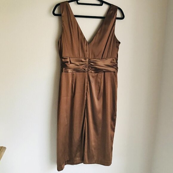 Eliza J Brown Satin Cocktail Dress - Picture 4 of 5